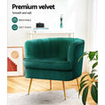 Load image into Gallery viewer, Artiss Armchair Velvet Green Norvia