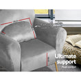Load image into Gallery viewer, Artiss Armchair Lounge Chair Accent Armchairs Chairs Sofa Grey Velvet Cushion