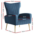 Load image into Gallery viewer, Artiss Armchair Navy Velvet Kate