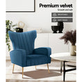 Load image into Gallery viewer, Artiss Armchair Navy Velvet Kate