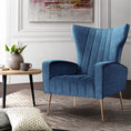Load image into Gallery viewer, Artiss Armchair Navy Velvet Kate