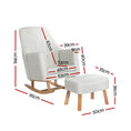 Load image into Gallery viewer, Artiss Rocking Chair Armchair Linen Fabric Beige Jonah