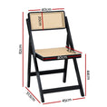 Load image into Gallery viewer, Artiss Dining Chair Wooden Rattan Foldable Black
