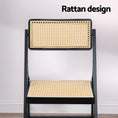 Load image into Gallery viewer, Artiss Dining Chair Wooden Rattan Foldable Black