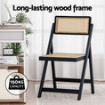 Load image into Gallery viewer, Artiss Dining Chair Wooden Rattan Foldable Black