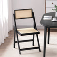 Load image into Gallery viewer, Artiss Dining Chair Wooden Rattan Foldable Black