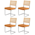 Load image into Gallery viewer, Artiss Dining Chairs Set of 4 PU Leather Rattan Cantilever Brown