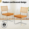 Load image into Gallery viewer, Artiss Dining Chairs Set of 4 PU Leather Rattan Cantilever Brown