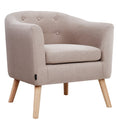 Load image into Gallery viewer, Armchair Tub Chair Single Accent Sofa Lounge Fabric Beige Couch Bedroom