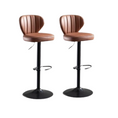 Load image into Gallery viewer, 2X Kitchen Bar Stool Leather Brown / Tan Barstools Swivel Gas Lift Counter Chairs x2 BS8405