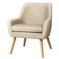 Load image into Gallery viewer, Scandinavian Armchair Upholstered Lounge Accent Chair Couch Sofa Seater Beige