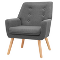 Load image into Gallery viewer, Scandinavian Armchair Upholstered Lounge Accent Chair Couch Sofa Seater Grey