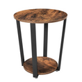 Load image into Gallery viewer, VASAGLE Side Table Industrial Coffee Table Round Sofa Table With Iron Frame for Living Room Bedroom Stable and Simple Construction Rustic Brown LET57X