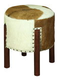 Load image into Gallery viewer, Heritage Genuine Goat Hide Ottoman/Footstool