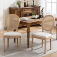 Load image into Gallery viewer, AADEN 2x Rattan Dining Chairs with Solid Wood Legs- Beige