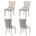 Load image into Gallery viewer, 4x Velvet Upholstered Dining Chairs Tufted Wingback Side Chair with Studs Trim Solid Wood Legs for Kitchen