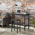 Load image into Gallery viewer, VASAGLE Bar Stools Set of 2 Bar Chairs Charcoal Gray LBC065B04