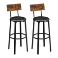 Load image into Gallery viewer, VASAGLE Set of 2 Bar Stools with Footrest PU Cover Vintage Brown Black