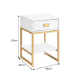 Load image into Gallery viewer, Sarantino Alessia Bedside Table In White/gold