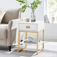 Load image into Gallery viewer, Sarantino Alessia Bedside Table In White/gold