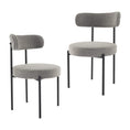 Load image into Gallery viewer, Plush Boucle Cushioned Elsa Dining Chairs in Slate Grey