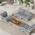 Load image into Gallery viewer, Aidan Garden Furniture Set in White — 5 pieces
