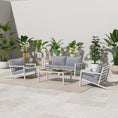 Load image into Gallery viewer, Aidan Garden Furniture Set in White — 5 pieces