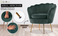 Load image into Gallery viewer, Armchair Padded Lounge Chair Accent Velvet Shell Scallop GREEN