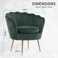 Load image into Gallery viewer, Armchair Padded Lounge Chair Accent Velvet Shell Scallop GREEN