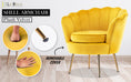 Load image into Gallery viewer, Armchair Padded Lounge Chair Accent Velvet Shell Scallop YELLOW