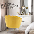 Load image into Gallery viewer, Armchair Padded Lounge Chair Accent Velvet Shell Scallop YELLOW