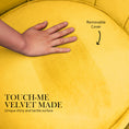 Load image into Gallery viewer, Armchair Padded Lounge Chair Accent Velvet Shell Scallop YELLOW