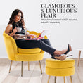 Load image into Gallery viewer, Armchair Padded Lounge Chair Accent Velvet Shell Scallop YELLOW