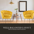 Load image into Gallery viewer, Armchair Padded Lounge Chair Accent Velvet Shell Scallop YELLOW