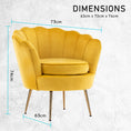 Load image into Gallery viewer, Armchair Padded Lounge Chair Accent Velvet Shell Scallop YELLOW