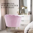 Load image into Gallery viewer, Armchair Lounge Chair Accent Velvet Shell Scallop + Round Ottoman Footstool PINK