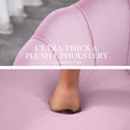 Load image into Gallery viewer, Armchair Lounge Chair Accent Velvet Shell Scallop + Round Ottoman Footstool PINK