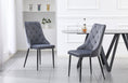 Load image into Gallery viewer, Button Tufted Grey Dining Chairs -Set of 4