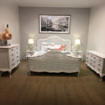 Load image into Gallery viewer, Alice Queen Size Bed Frame Rattan Timber Wood Mattress Base Distressed White
