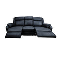 Load image into Gallery viewer, Bella 3 Seater Electric Recliner Genuine Leather Upholstered Lounge - Black