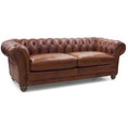 Load image into Gallery viewer, Sonny 3 Seater Genuine Leather Sofa Chestfield Lounge Couch - Butterscotch