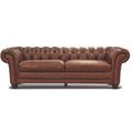 Load image into Gallery viewer, Sonny 3 Seater Genuine Leather Sofa Chestfield Lounge Couch - Butterscotch