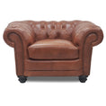 Load image into Gallery viewer, Sonny 1 Seater Genuine Leather Sofa Chestfield Lounge Couch - Butterscotch