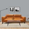 Load image into Gallery viewer, Downy Genuine Leather Sofa 3 Seater Upholstered Lounge Couch - Tangerine