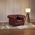 Load image into Gallery viewer, Max Chesterfield Armchair Single Seater Sofa Genuine Leather Antique Red