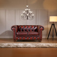 Load image into Gallery viewer, Max Chesterfield 2 Seater Sofa Lounge Genuine Leather Antique Red