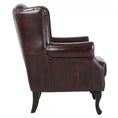 Load image into Gallery viewer, Max Chesterfield Winged Armchair Single Seater Sofa Genuine Leather Antique Red