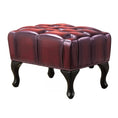 Load image into Gallery viewer, Max Chesterfield Ottoman Footstool Genuine Leather Antique Red