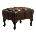 Load image into Gallery viewer, Max Chesterfield Ottoman Footstool Genuine Leather Antique Brown