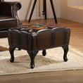 Load image into Gallery viewer, Max Chesterfield Ottoman Footstool Genuine Leather Antique Brown